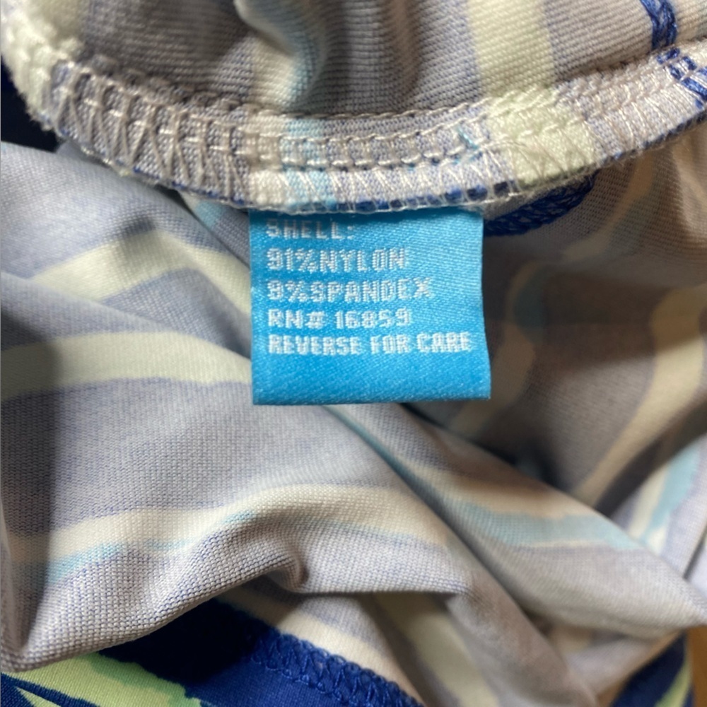 J. McLaughlin Athleisure Nicola blues,lime green&white stripe tiered skirt SZ-S - Picture 6 of 6